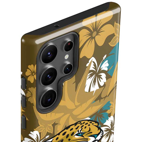 NFL Jacksonville Jaguars Tropical Print Galaxy S23 Ultra Pro Case