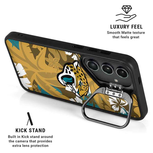 NFL Jacksonville Jaguars Tropical Print Galaxy S24 FE Kickstand Case