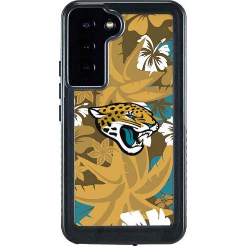 NFL Jacksonville Jaguars Tropical Print Galaxy S24 Plus Waterproof Case