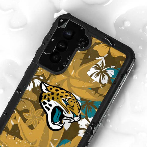 NFL Jacksonville Jaguars Tropical Print Galaxy S24 Plus Waterproof Case