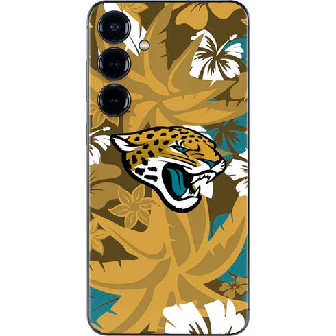 NFL Jacksonville Jaguars Tropical Print Galaxy S25 Skin
