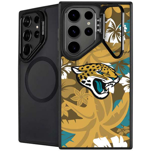 NFL Jacksonville Jaguars Tropical Print Galaxy S25 Ultra Kickstand Case