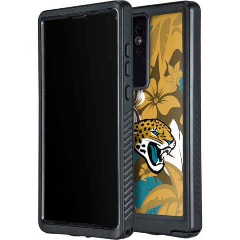 NFL Jacksonville Jaguars Tropical Print Galaxy S24 Ultra Waterproof Case