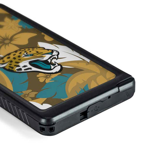 NFL Jacksonville Jaguars Tropical Print Galaxy S24 Ultra Waterproof Case