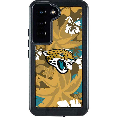 NFL Jacksonville Jaguars Tropical Print Galaxy S24 Waterproof Case