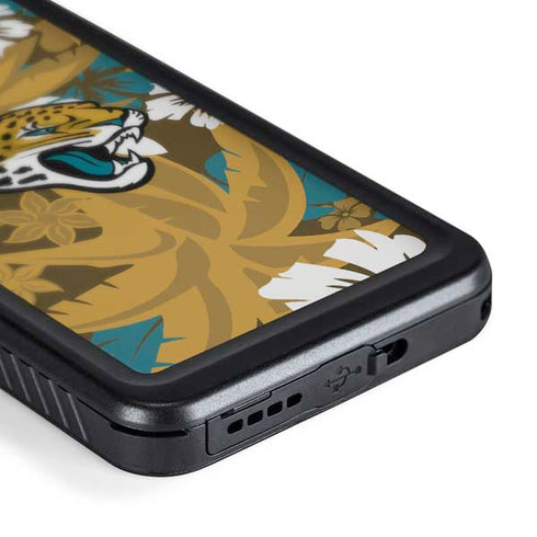 NFL Jacksonville Jaguars Tropical Print Galaxy S24 Waterproof Case