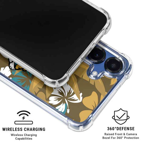 NFL Jacksonville Jaguars Tropical Print Galaxy S25 Plus Clear Case