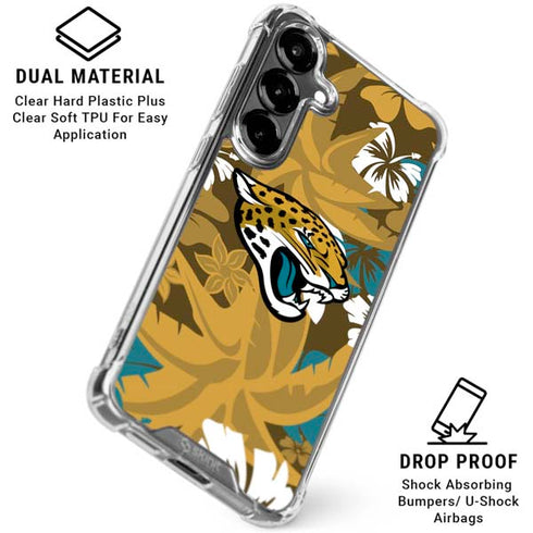 NFL Jacksonville Jaguars Tropical Print Galaxy S26 Clear Case
