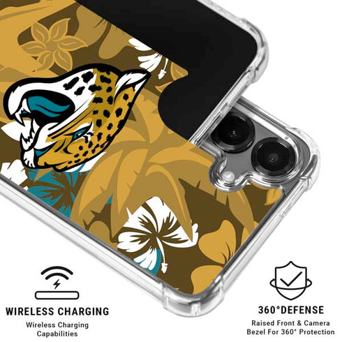 NFL Jacksonville Jaguars Tropical Print Galaxy S26 Plus Clear Case