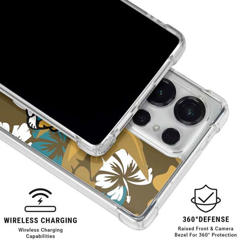 NFL Jacksonville Jaguars Tropical Print Galaxy S26 Ultra Clear Case