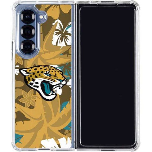 NFL Jacksonville Jaguars Tropical Print Galaxy Z Fold6 Clear Case