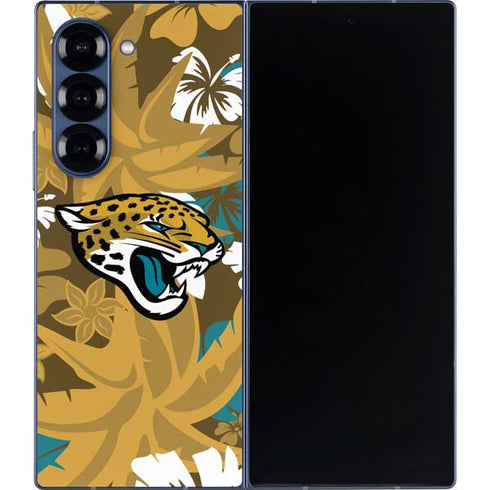 NFL Jacksonville Jaguars Tropical Print Galaxy Z Fold6 Skin