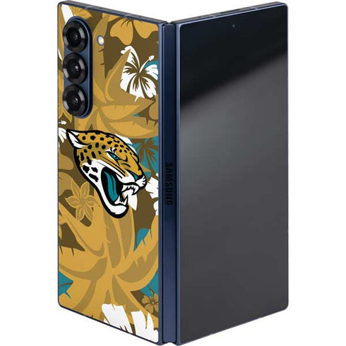 NFL Jacksonville Jaguars Tropical Print Galaxy Z Fold6 Skin