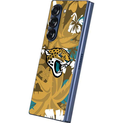 NFL Jacksonville Jaguars Tropical Print Galaxy Z Fold6 Skin