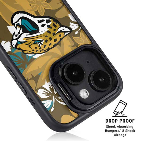 NFL Jacksonville Jaguars Tropical Print iPhone 13 Kickstand Case
