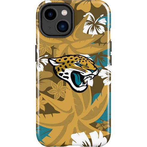 NFL Jacksonville Jaguars Tropical Print iPhone 15 Impact Case