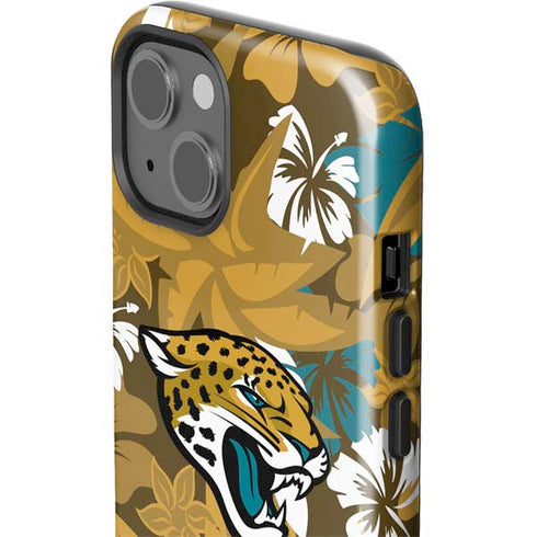 NFL Jacksonville Jaguars Tropical Print iPhone 15 Impact Case