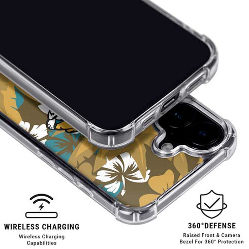 NFL Jacksonville Jaguars Tropical Print iPhone 16 Clear Case