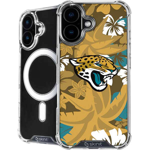 NFL Jacksonville Jaguars Tropical Print iPhone 16 MagSafe Case