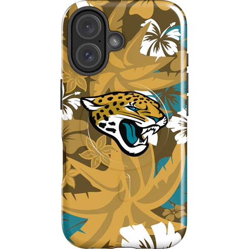 NFL Jacksonville Jaguars Tropical Print iPhone 16 Magsafe Impact Case