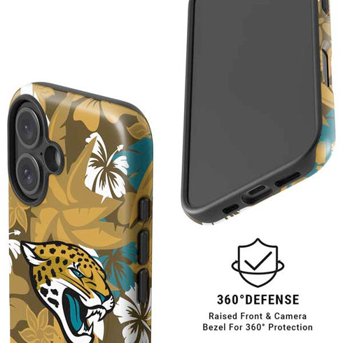 NFL Jacksonville Jaguars Tropical Print iPhone 16 Plus Magsafe Impact Case