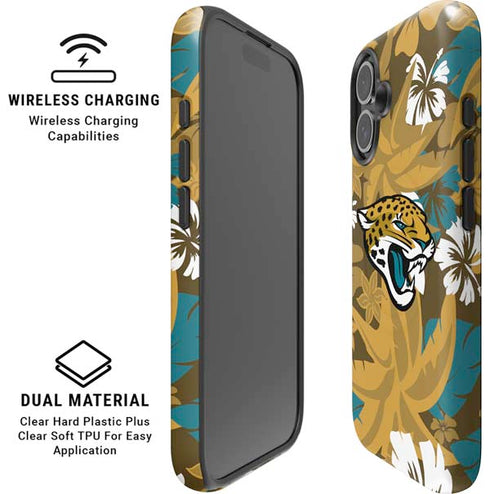 NFL Jacksonville Jaguars Tropical Print iPhone 16 Plus Magsafe Impact Case