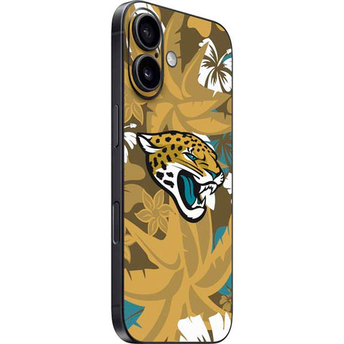 NFL Jacksonville Jaguars Tropical Print iPhone 16 Plus Skin