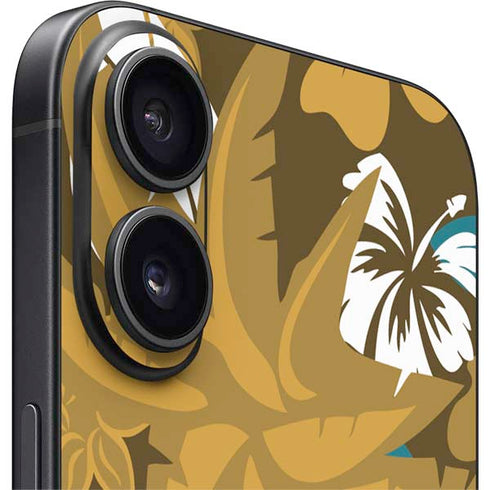 NFL Jacksonville Jaguars Tropical Print iPhone 16 Plus Skin