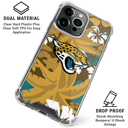 NFL Jacksonville Jaguars Tropical Print iPhone 16 Pro Clear Case
