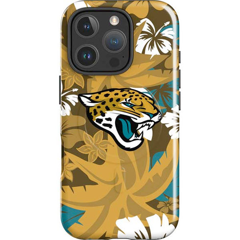 NFL Jacksonville Jaguars Tropical Print iPhone 16 Pro Max Magsafe Impact Case