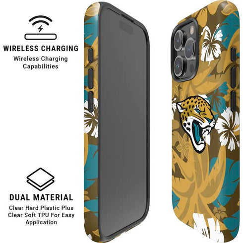 NFL Jacksonville Jaguars Tropical Print iPhone 16 Pro Max Magsafe Impact Case