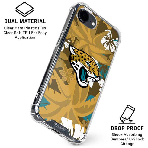 NFL Jacksonville Jaguars Tropical Print iPhone 16e Clear Case