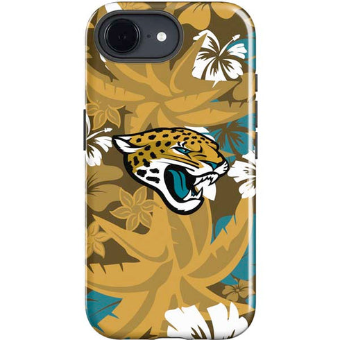 NFL Jacksonville Jaguars Tropical Print iPhone 16e Impact Case