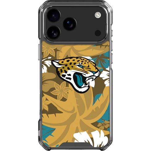 NFL Jacksonville Jaguars Tropical Print iPhone 18 Pro Max Clear Case