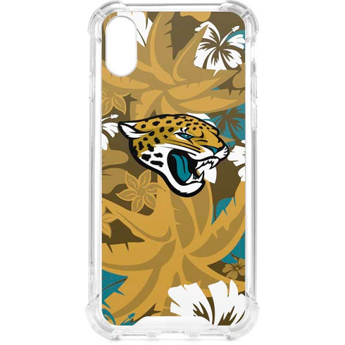 NFL Jacksonville Jaguars Tropical Print iPhone XS Clear Case