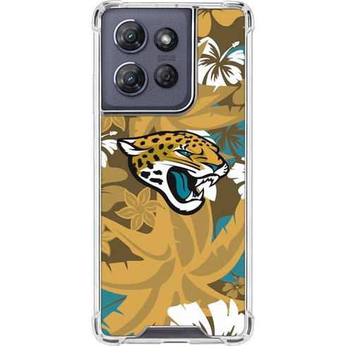 NFL Jacksonville Jaguars Tropical Print Moto G 5G (2025) Clear Case