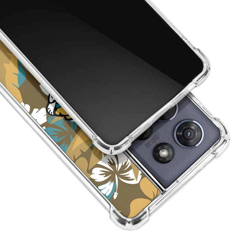 NFL Jacksonville Jaguars Tropical Print Moto G 5G (2025) Clear Case