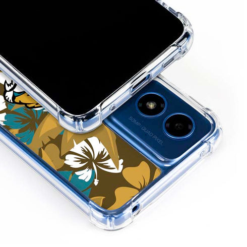 NFL Jacksonville Jaguars Tropical Print Moto G 5G (2024) Clear Case