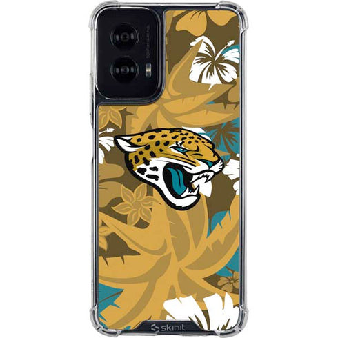 NFL Jacksonville Jaguars Tropical Print Moto G Power 5G (2024) Clear Case