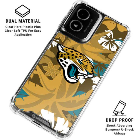 NFL Jacksonville Jaguars Tropical Print Moto G Power 5G (2024) Clear Case