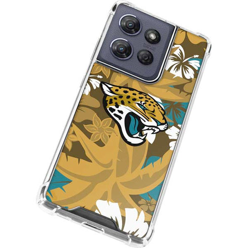 NFL Jacksonville Jaguars Tropical Print Moto G Stylus 5G (2025) Clear Case