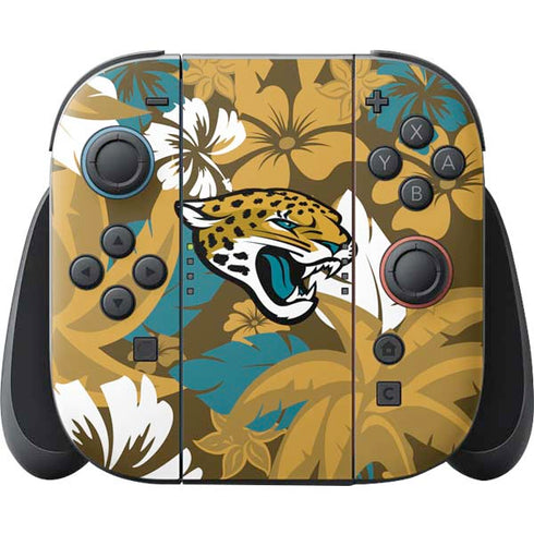 NFL Jacksonville Jaguars Tropical Print Nintendo Switch 2 (2025) Joy-Con Controller Skin