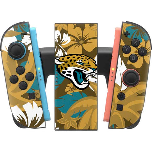 NFL Jacksonville Jaguars Tropical Print Nintendo Switch 2 (2025) Joy-Con Controller Skin