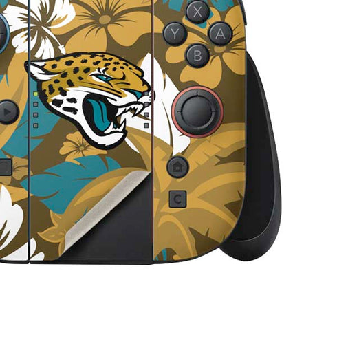 NFL Jacksonville Jaguars Tropical Print Nintendo Switch 2 (2025) Joy-Con Controller Skin