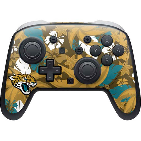 NFL Jacksonville Jaguars Tropical Print Nintendo Switch 2 (2025) Pro Controller Skin