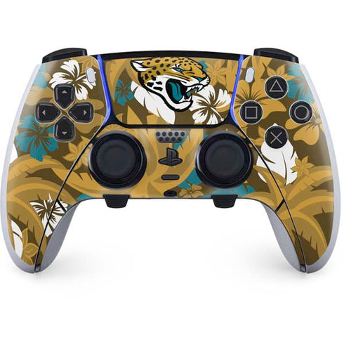 NFL Jacksonville Jaguars Tropical Print PS5 DualSense Edge Pro Controller Skin
