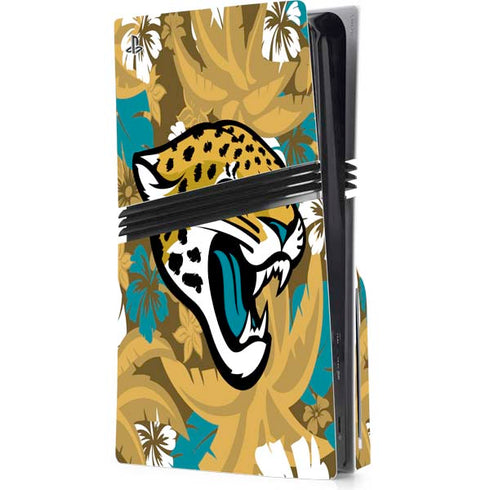 NFL Jacksonville Jaguars Tropical Print PS5 Pro Disk Console Skin