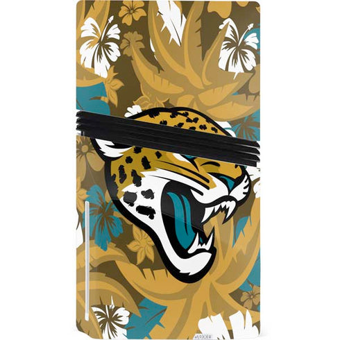 NFL Jacksonville Jaguars Tropical Print PS5 Pro Disk Console Skin