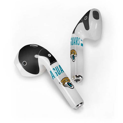 NFL Jacksonville Jaguars White Striped Apple AirPods Skin