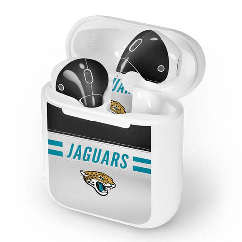 NFL Jacksonville Jaguars White Striped Apple AirPods Skin